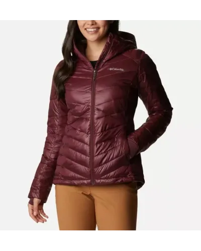 Damska kurtka puchowa ocieplana Columbia Joy Peak Omni-Heat Infinity bordowa XS