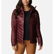 Damska kurtka puchowa ocieplana Columbia XS Joy Peak Omni-Heat Infinity insulated bordowa 