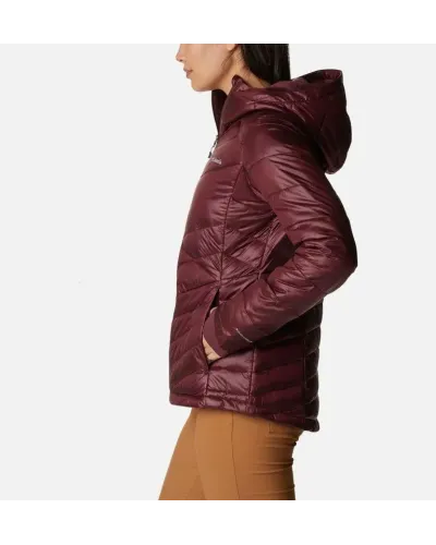 Damska kurtka puchowa ocieplana Columbia Joy Peak Omni-Heat Infinity bordowa XS