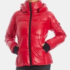 Damska kurtka puchowa S13 New York Quilted Down-Fill Puffer – Czerwona S