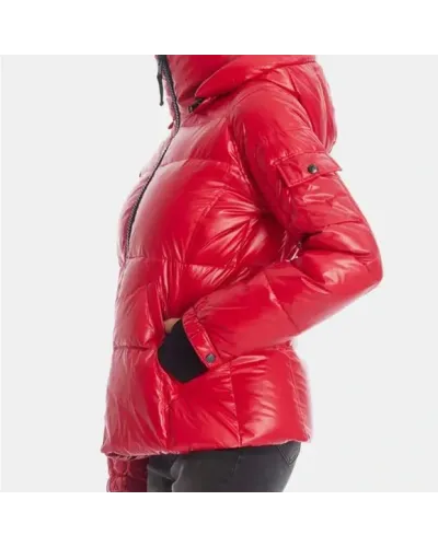 Damska kurtka puchowa S13 New York Quilted Down-Fill Puffer – Czerwona, Rozmiar S