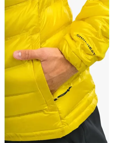Męska kurtka Columbia Pebble Peak Down Hooded Jacket L – Żółta, puchowa, wodoodporna i ciepła