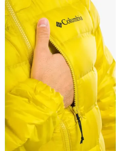 Męska kurtka Columbia Pebble Peak Down Hooded Jacket L – Żółta, puchowa, wodoodporna i ciepła