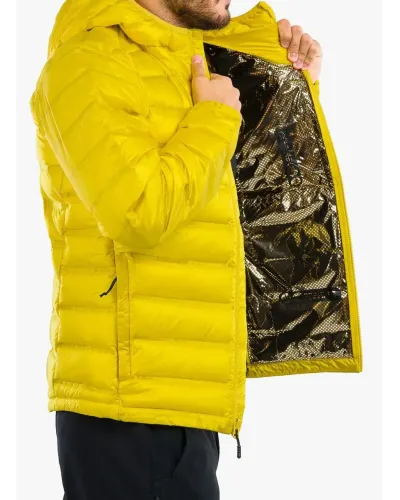 Męska kurtka Columbia Pebble Peak Down Hooded Jacket L – Żółta, puchowa, wodoodporna i ciepła
