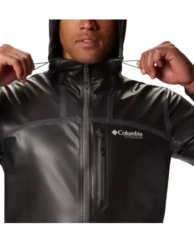 Columbia OutDry™ Ex Stretch Hooded Jacket M – męska kurtka przeciwdeszczowa czarna