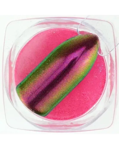 Lustrzany Pyłek do Zdobienia Paznokci Aurora Unicorn Rainbow #02 - Różowy Blask Perfekcji
